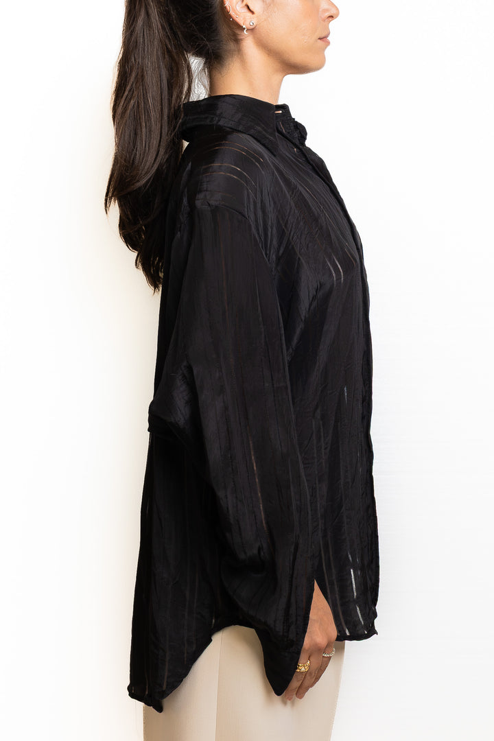 Viscose-Blend Shirt in Black by Souvenir Clubbing - view 3