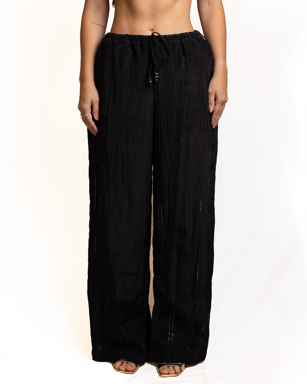 Viscose-Blend Pants in Black by Souvenir Clubbing - view 4