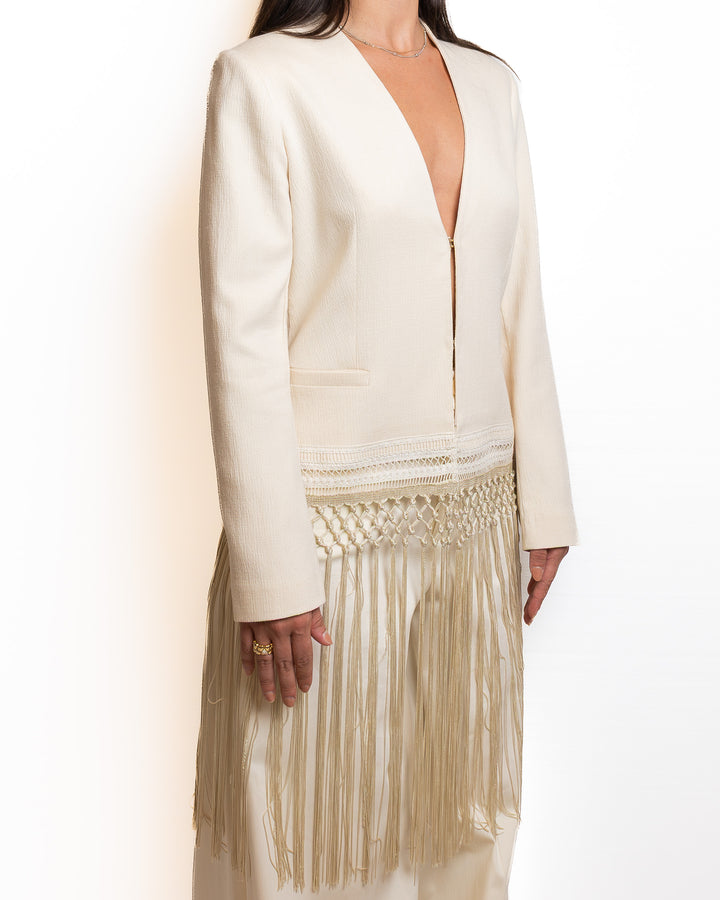 Viscose-Blend Jacket in Cream by Souvenir Clubbing - MODA39
