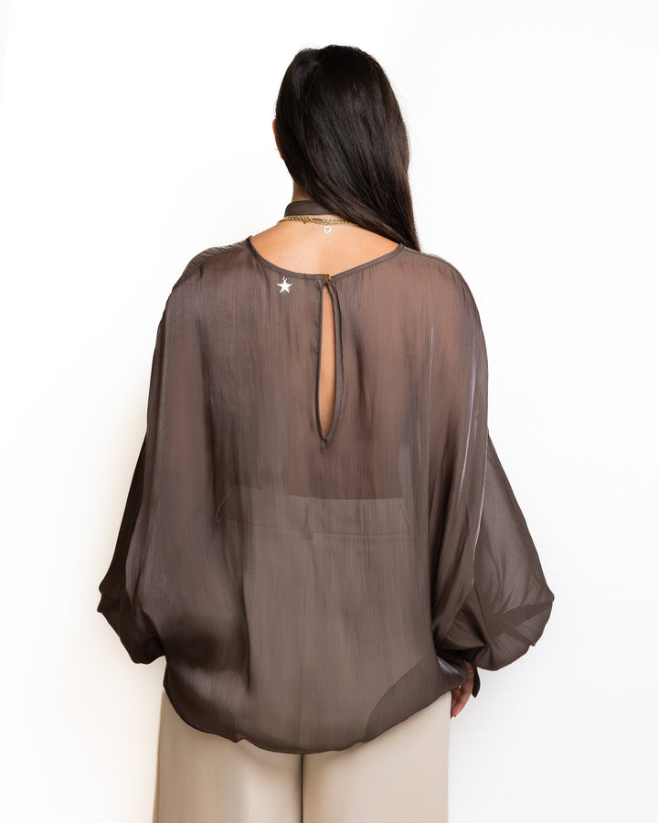 Polyester Shirt in Rose Gold by Souvenir Clubbing - view 2