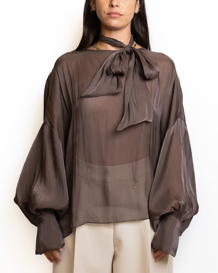 Polyester Shirt in Rose Gold by Souvenir Clubbing - view 4