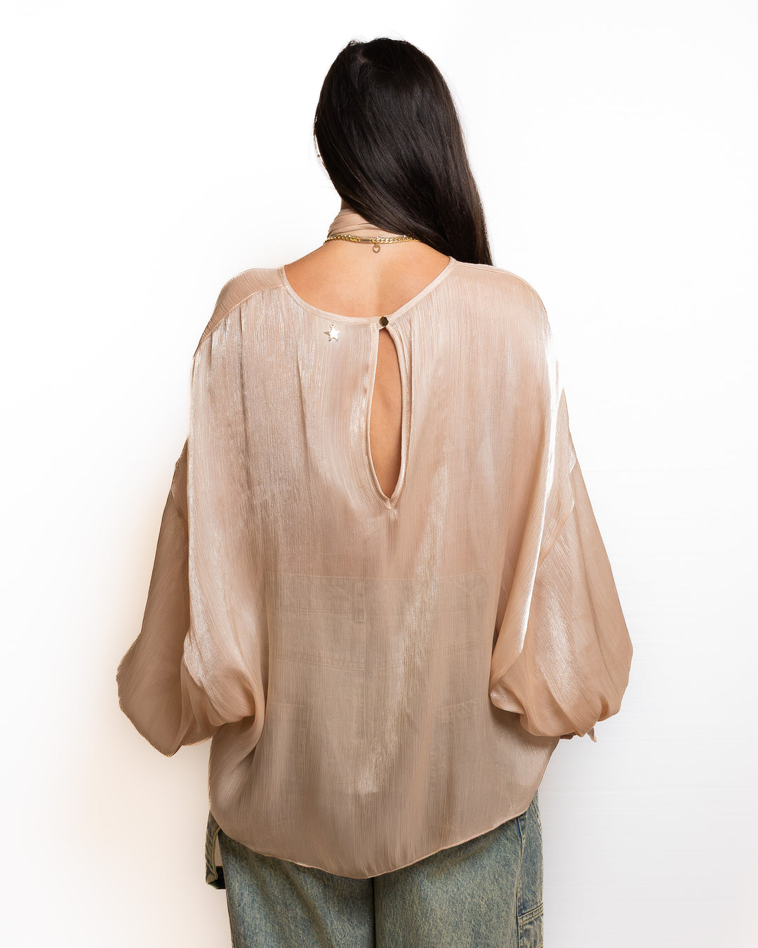 Polyester Shirt in Rose Gold by Souvenir Clubbing - view 6