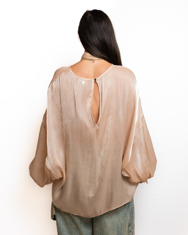Polyester Shirt in Rose Gold by Souvenir Clubbing - view 6