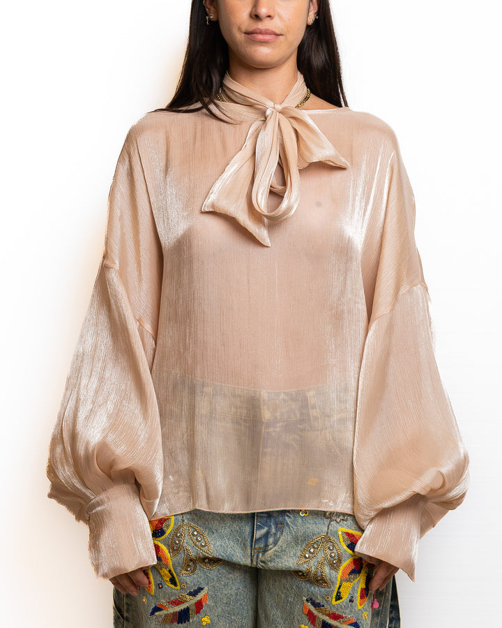 Polyester Shirt in Rose Gold by Souvenir Clubbing - view 8