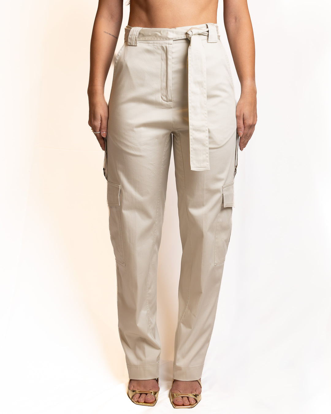 Ramie Pants in Beige by Souvenir Clubbing - view 5