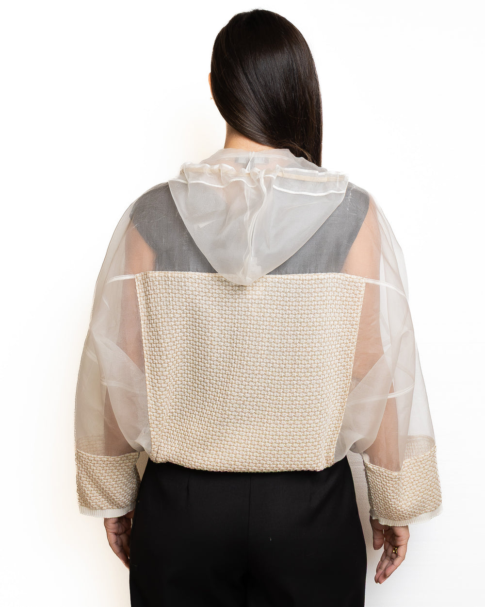 Silk-Blend Jacket in Sand by Tricot Chic - view 2