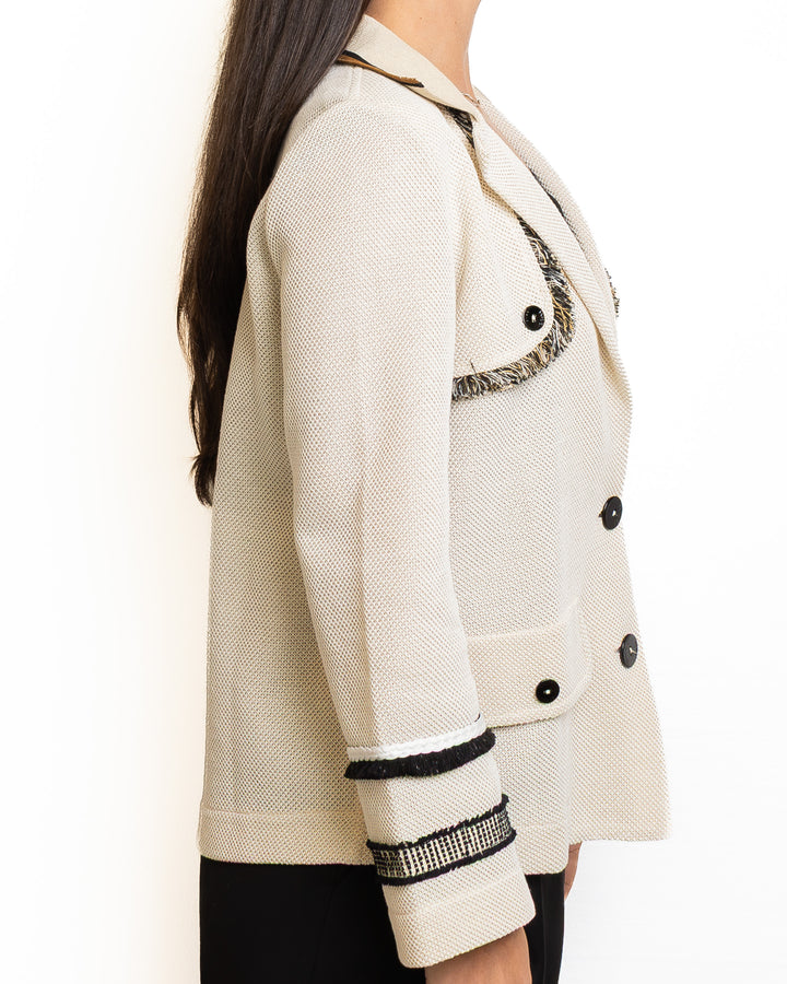 Cotton Blazer in Sabbia &amp; Nero by Tricot Chic - view 2