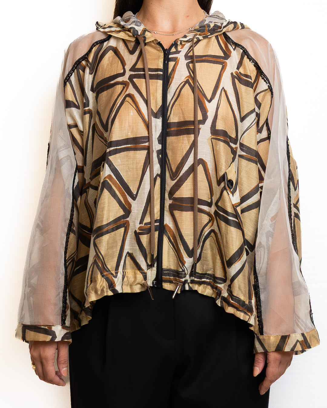 Lyocell-Blend Jacket in Sabbia & Marrone by Tricot Chic - MODA39