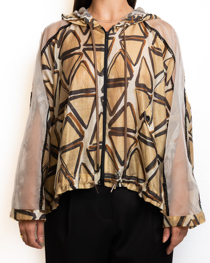 Lyocell-Blend Jacket in Sabbia &amp; Marrone by Tricot Chic - MODA39
