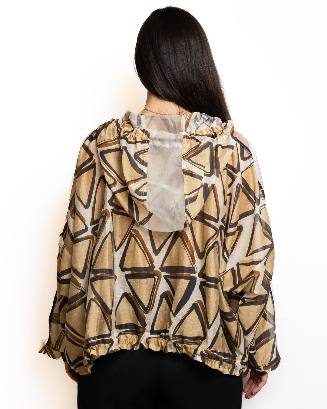 Lyocell-Blend Jacket in Sabbia &amp; Marrone by Tricot Chic - view 3