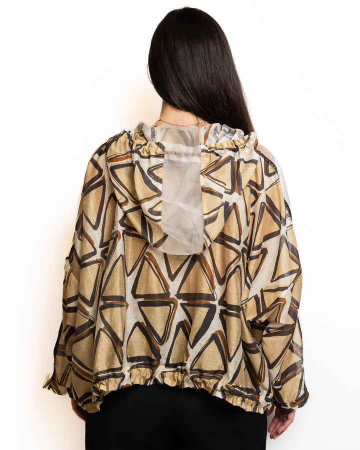 Lyocell-Blend Jacket in Sabbia &amp; Marrone by Tricot Chic - view 3