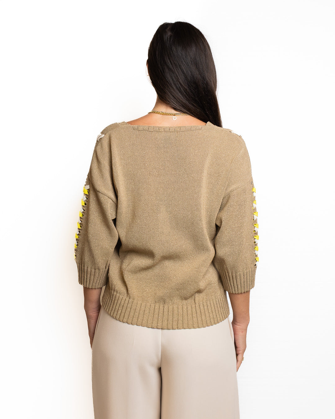 Polyamide Reciclato-Blend Shirt in Brown by Tricot Chic - view 3