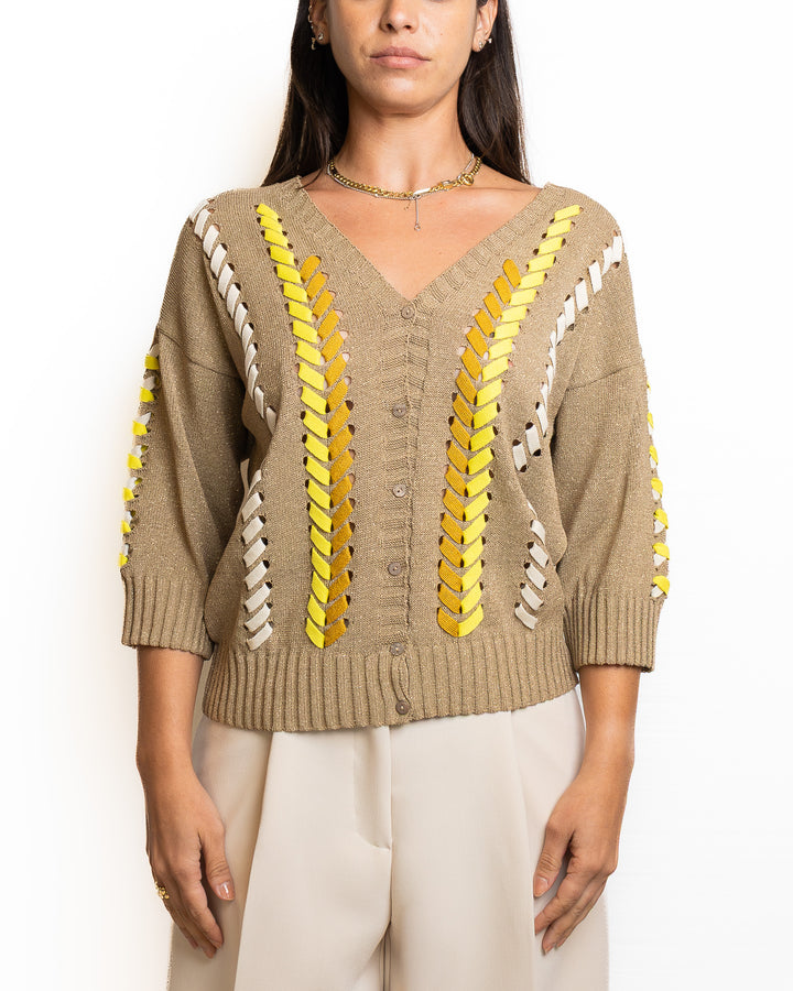 Polyamide Reciclato-Blend Shirt in Brown by Tricot Chic - view 5