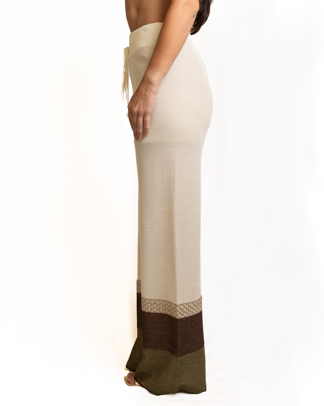 Cotton Pants in Beige by Tricot Chic - view 3