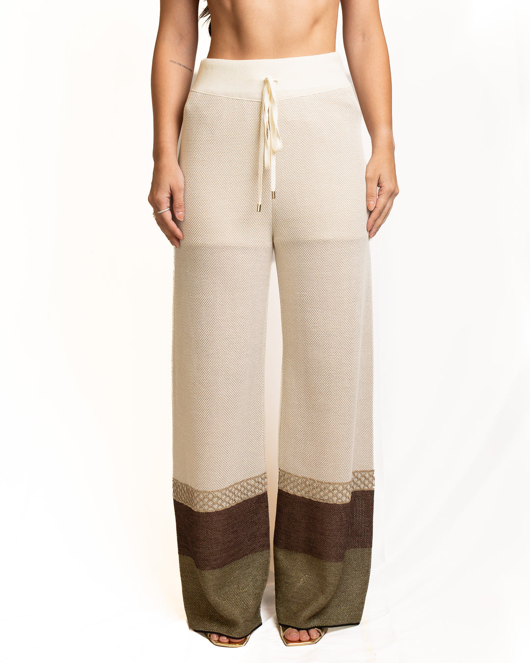 Cotton Pants in Beige by Tricot Chic - view 4