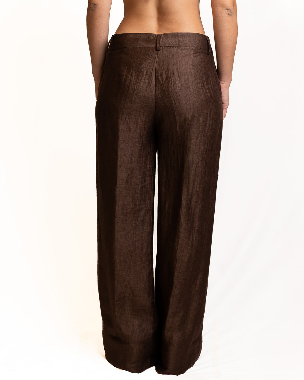 Linen-Blend Pants in Brown by Souvenir Clubbing - view 2