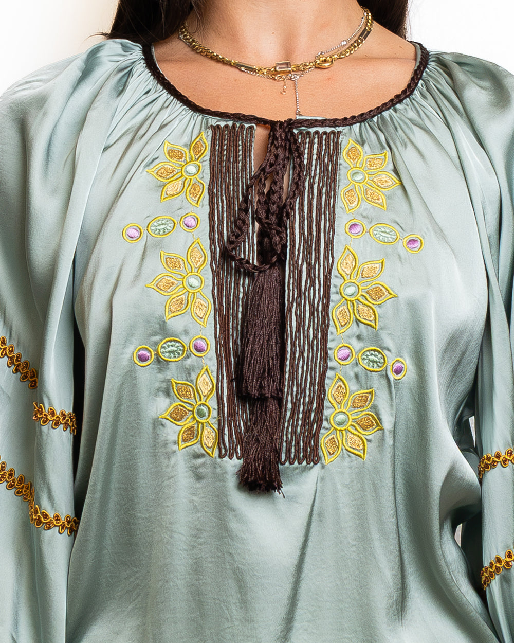Viscose Shirt in Verde Acqua by Dahlo - view 2