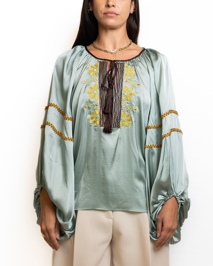 Viscose Shirt in Verde Acqua by Dahlo - view 3