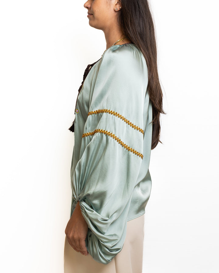 Viscose Shirt in Verde Acqua by Dahlo - view 4