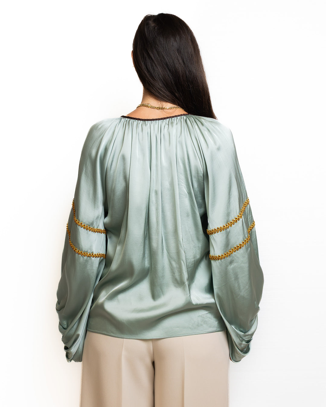 Viscose Shirt in Verde Acqua by Dahlo - view 5