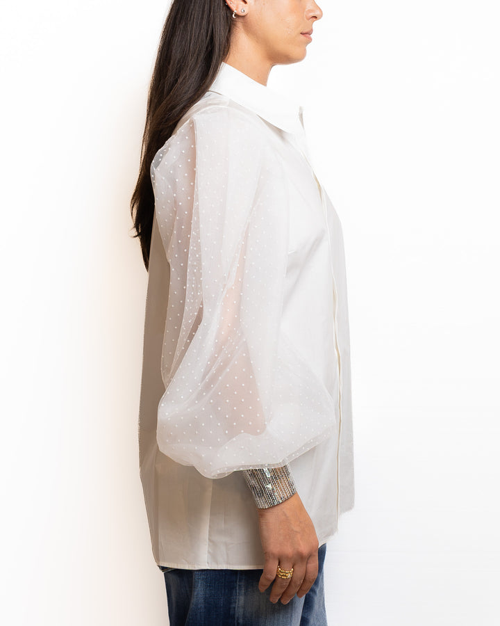 Cotton Shirt in White by Dahlo - MODA39