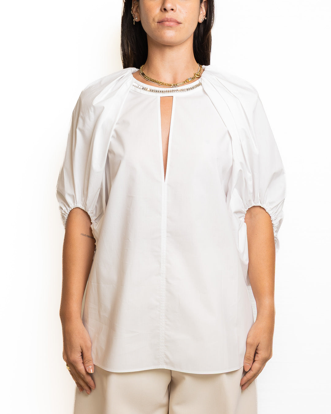 Cotton Shirt in White by Dahlo - MODA39