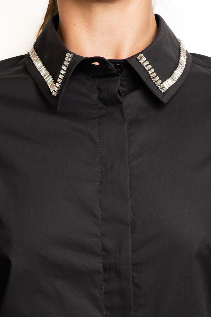 Cotton Shirt in Black by Dahlo - MODA39