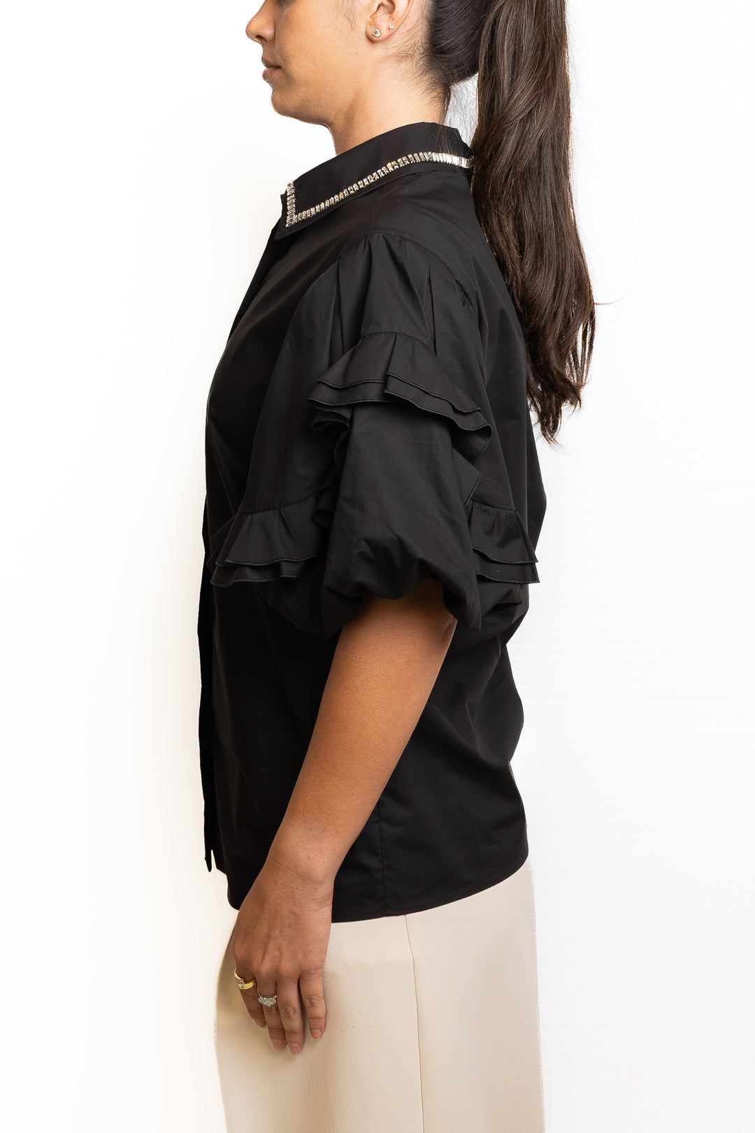 Cotton Shirt in Black by Dahlo - view 3