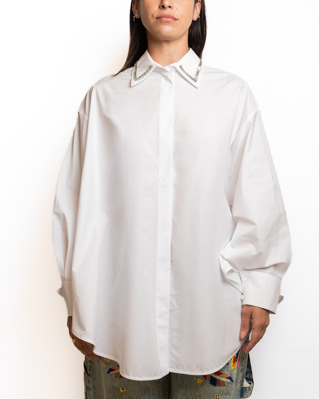 Cotton Shirt in White by Dahlo - MODA39
