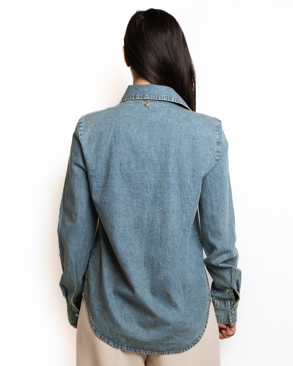 Cotton Shirt in Denim by Souvenir Clubbing - view 2