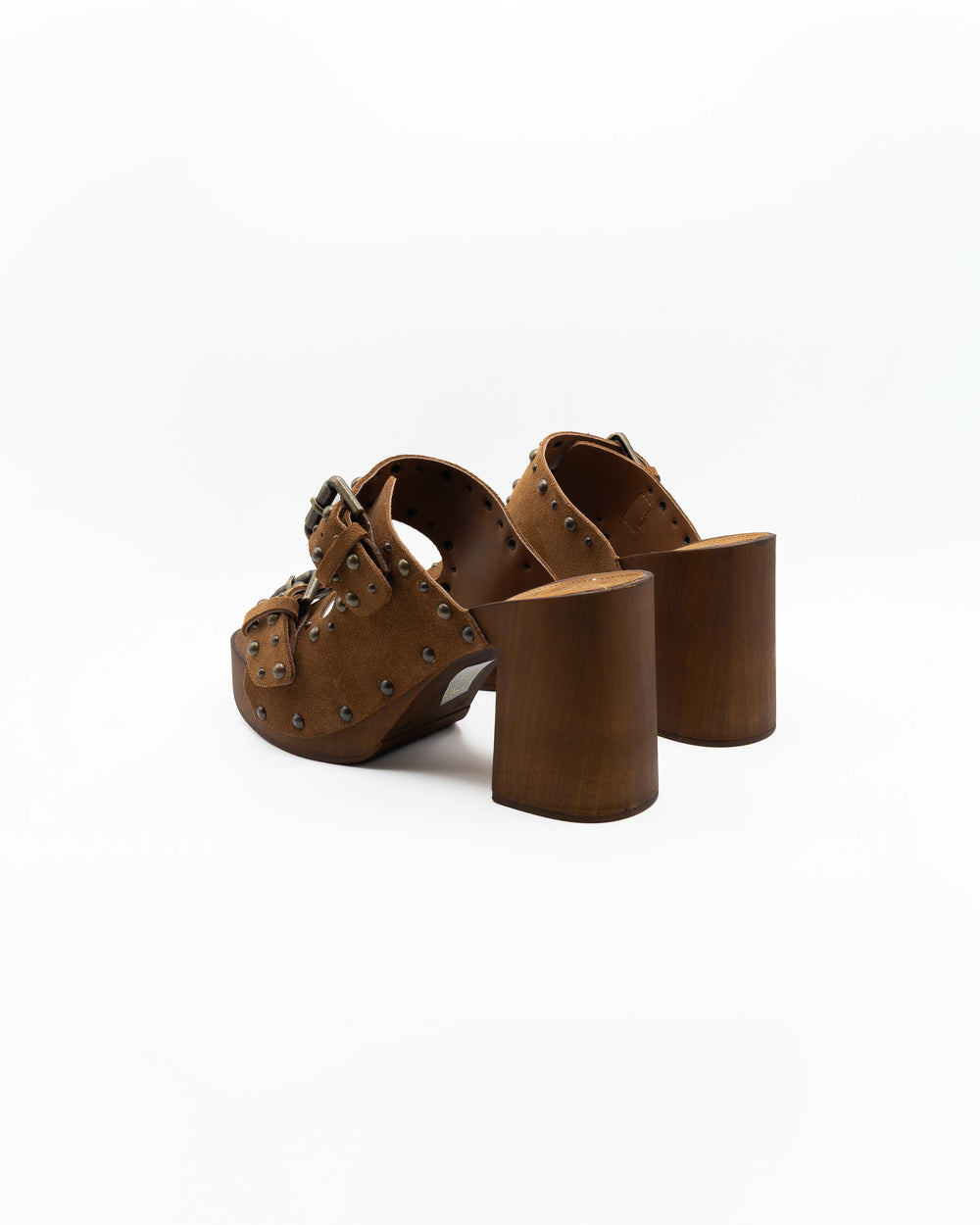 Leather Sandals in Marrone & Nero by Don't @Me - view 2