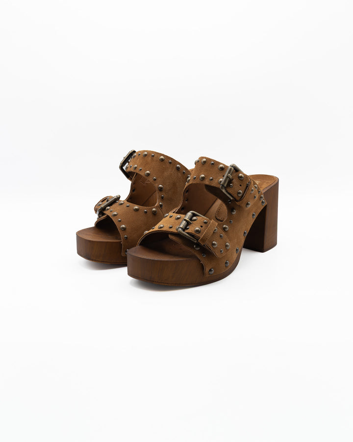 Leather Sandals in Marrone &amp; Nero by Don&